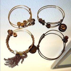 Alex and Ani Elegant Gold  Bracelet Set of 4